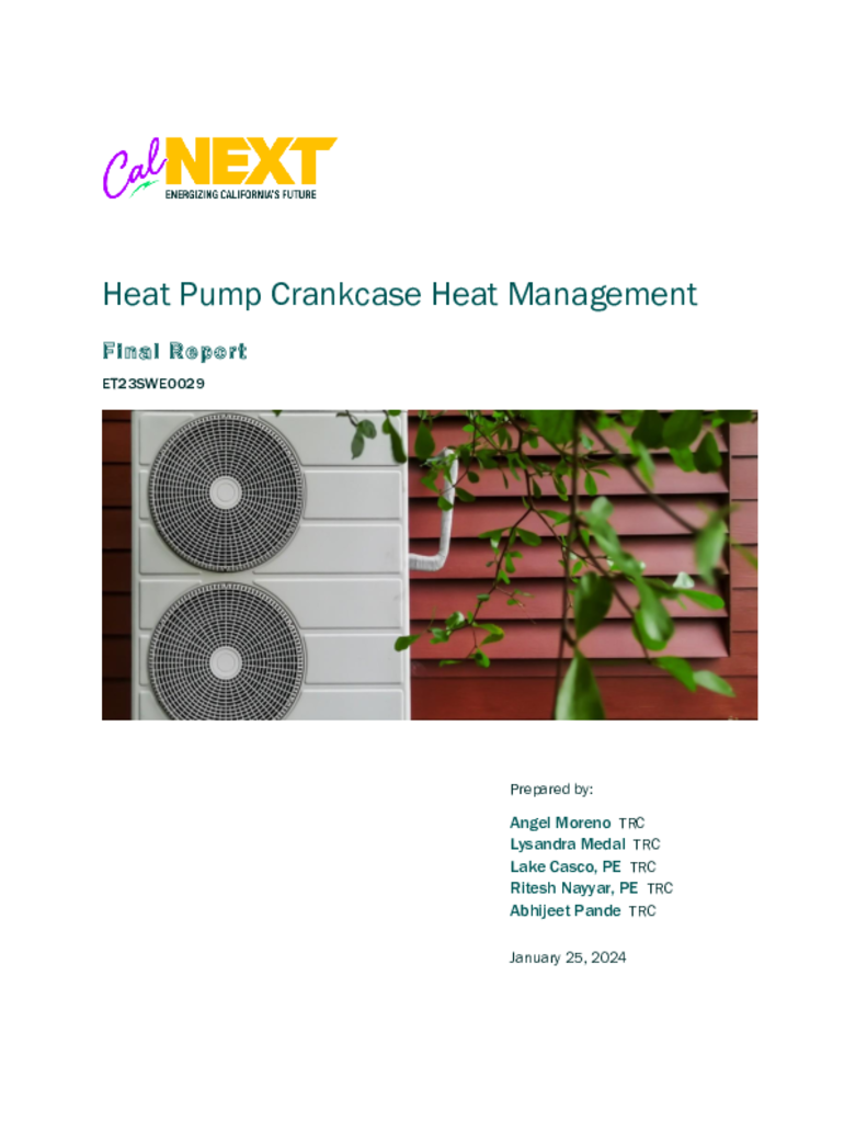 Heat Pump Crankcase Heat Management Final Report