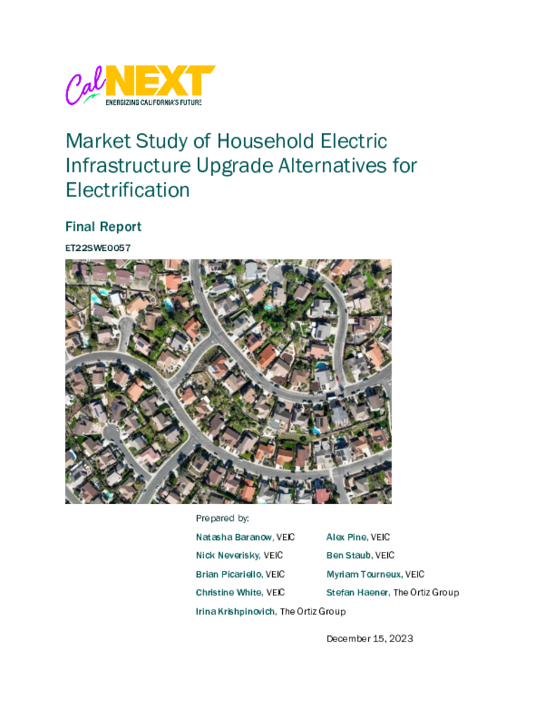 ET22SWE0057 - Market Study of Household Electric Infrastructure Upgrade Alternatives for Electrification