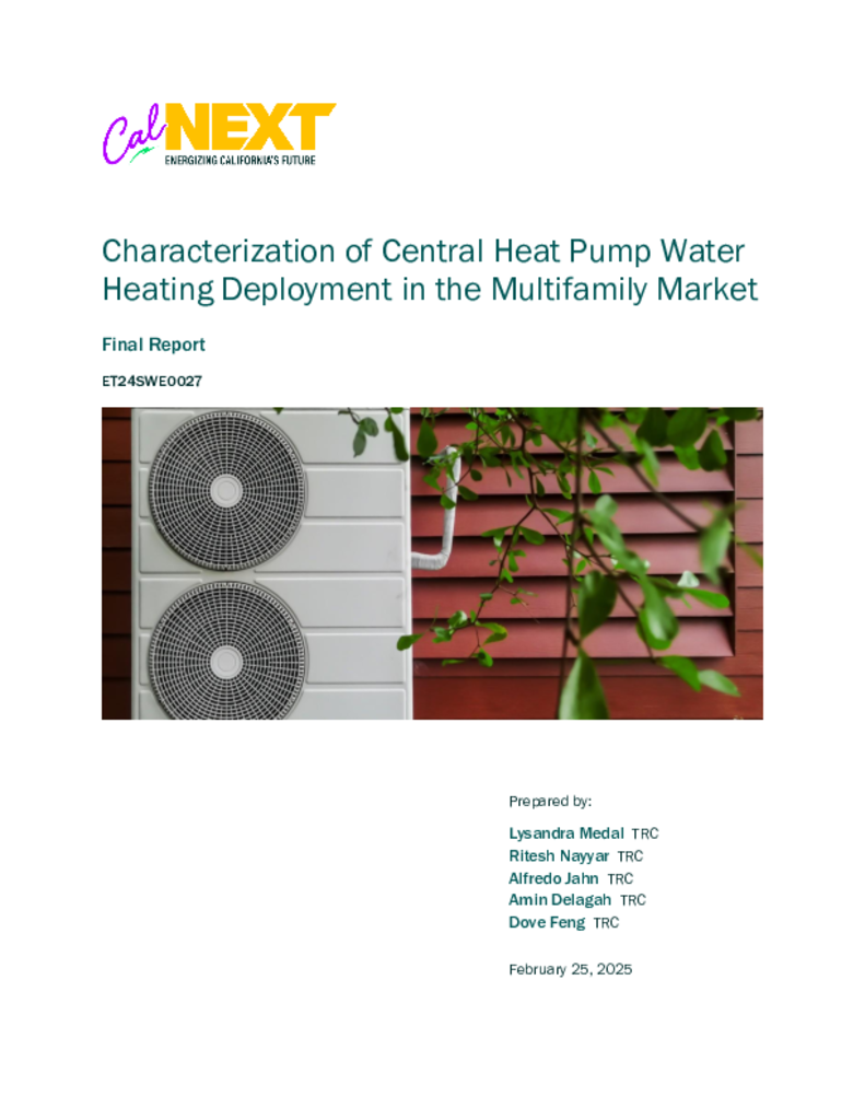 Characterization of Central Heat Pump Water Heating Deployment in the Multifamily Market Final Report