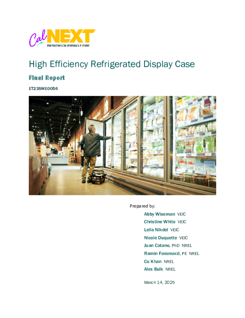 ET23SWE0056 High Efficiency Refrigerated Display Case Final Report