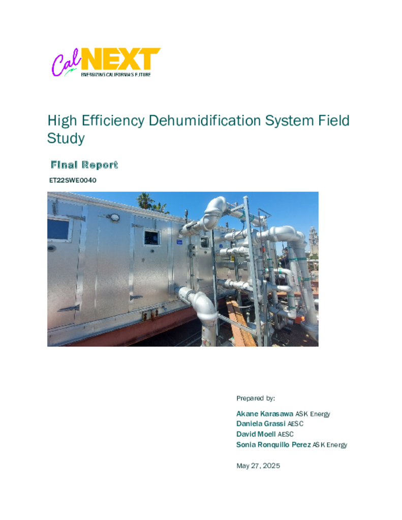 ET22SWE0040 - High Efficiency Dehumidification System Field Study Final Report
