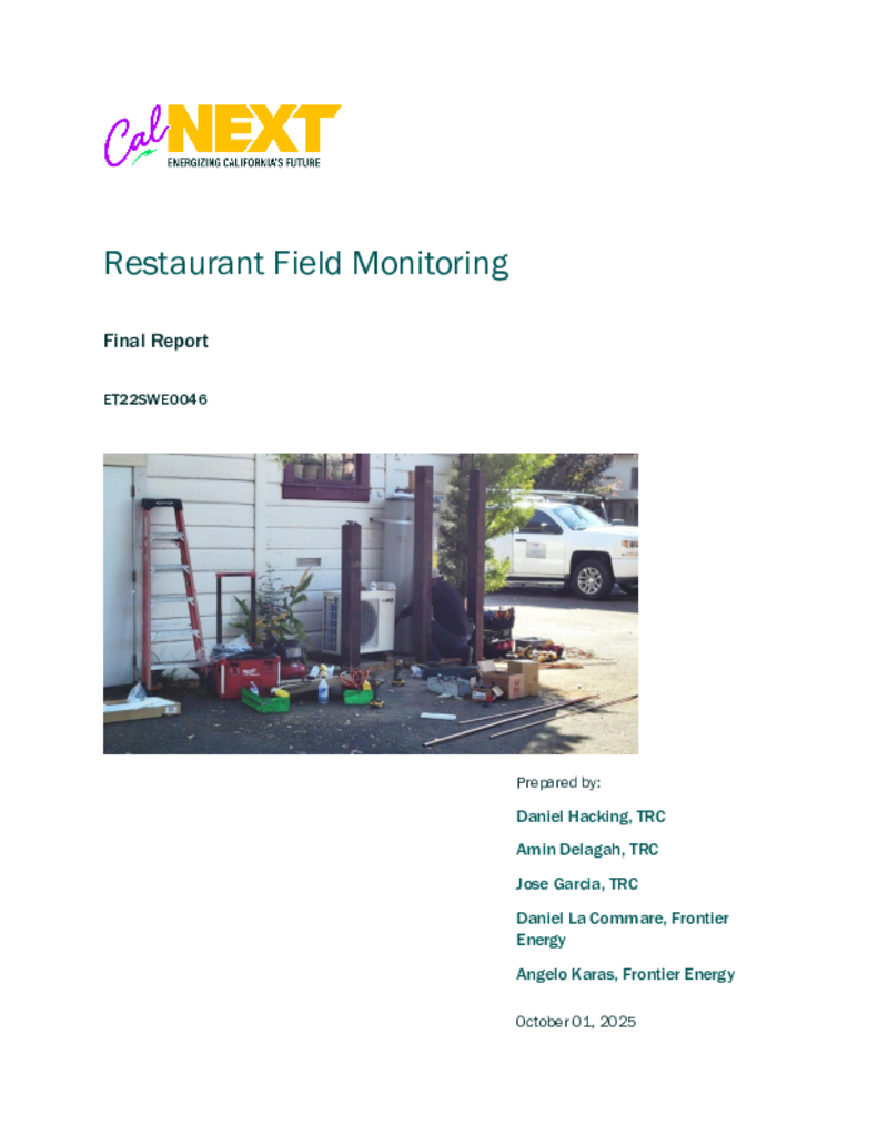 ET22SWE0046 - Restaurant Field Monitoring - Final Report
