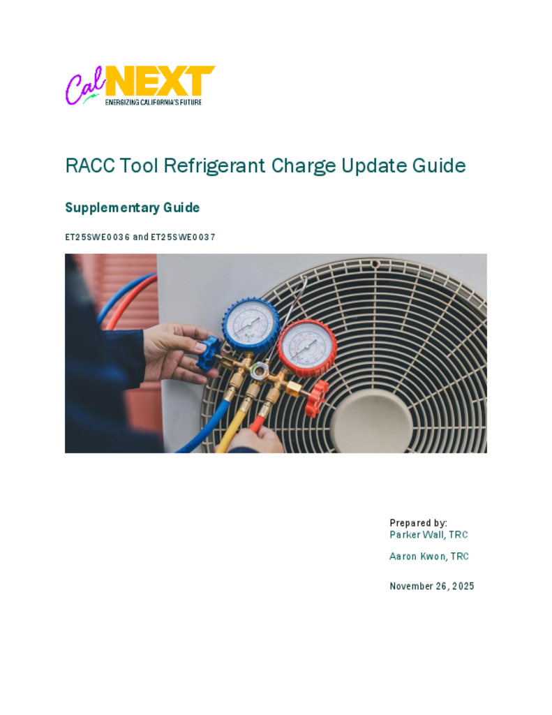 RACC Tool Refrigerant Charge Update Guide