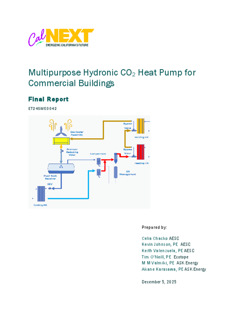 ET24SWE0042 Multipurpose Hydronic CO2 FP for Commercial Buildings Final Report 
