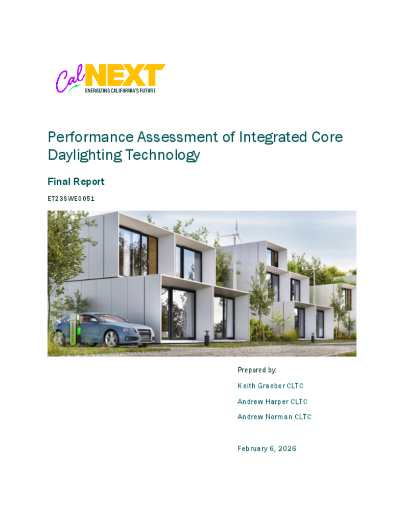Performance Assessment of Integrated Core Daylighting Technology