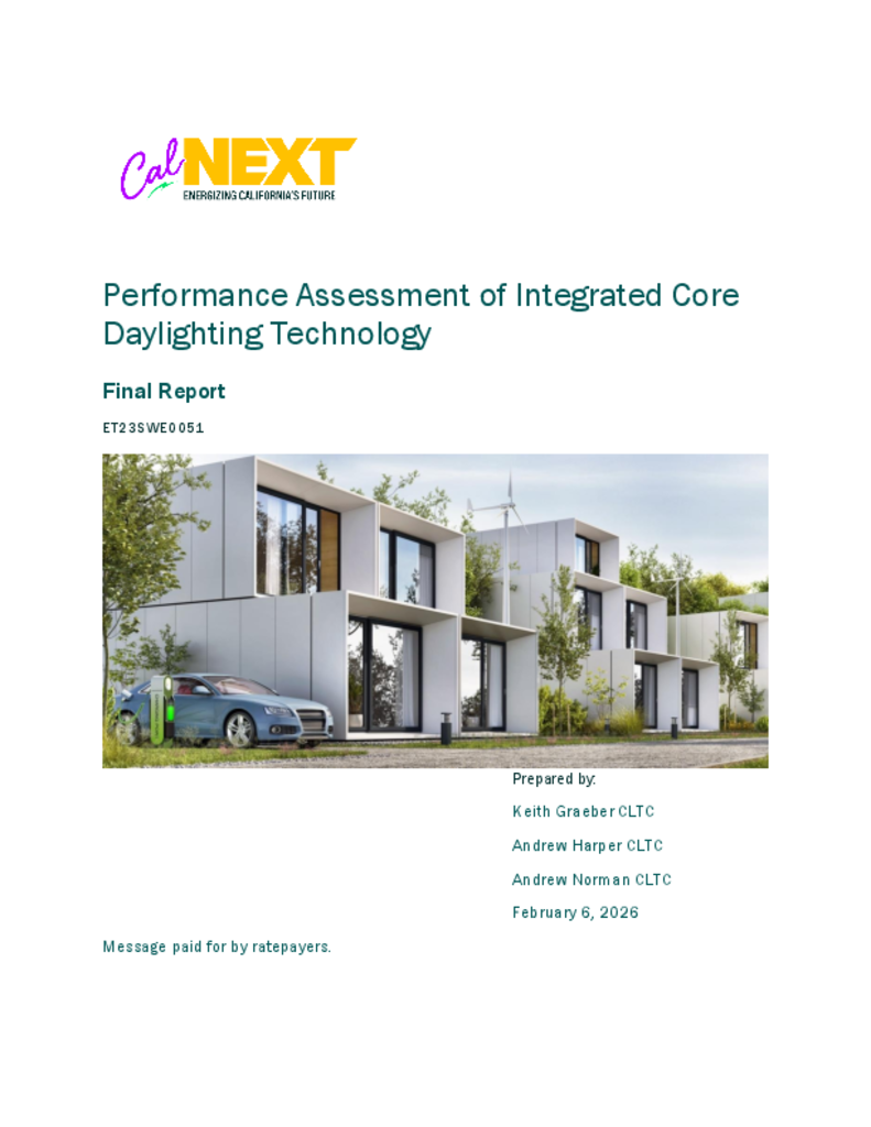 Performance Assessment of Integrated Core Daylighting Technology